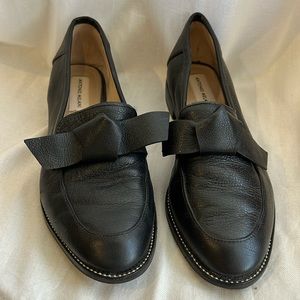ANTONIO MELANI Size 8 Black Bow Top Flats